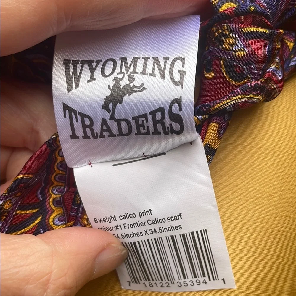 Paisley Patterned Wyoming Traders Large Silk Scarf - Red and Purple - Picture 3 of 6